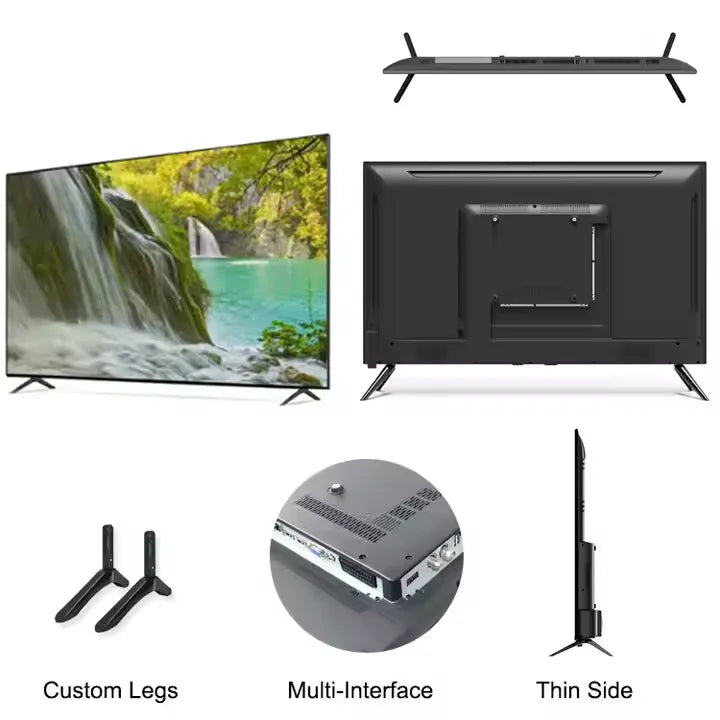 High-Definition 4K LED Smart TV Multi-Functional For Home Theaters Hotels Android System LAN Interface 32-80 Inch Screen Sizes