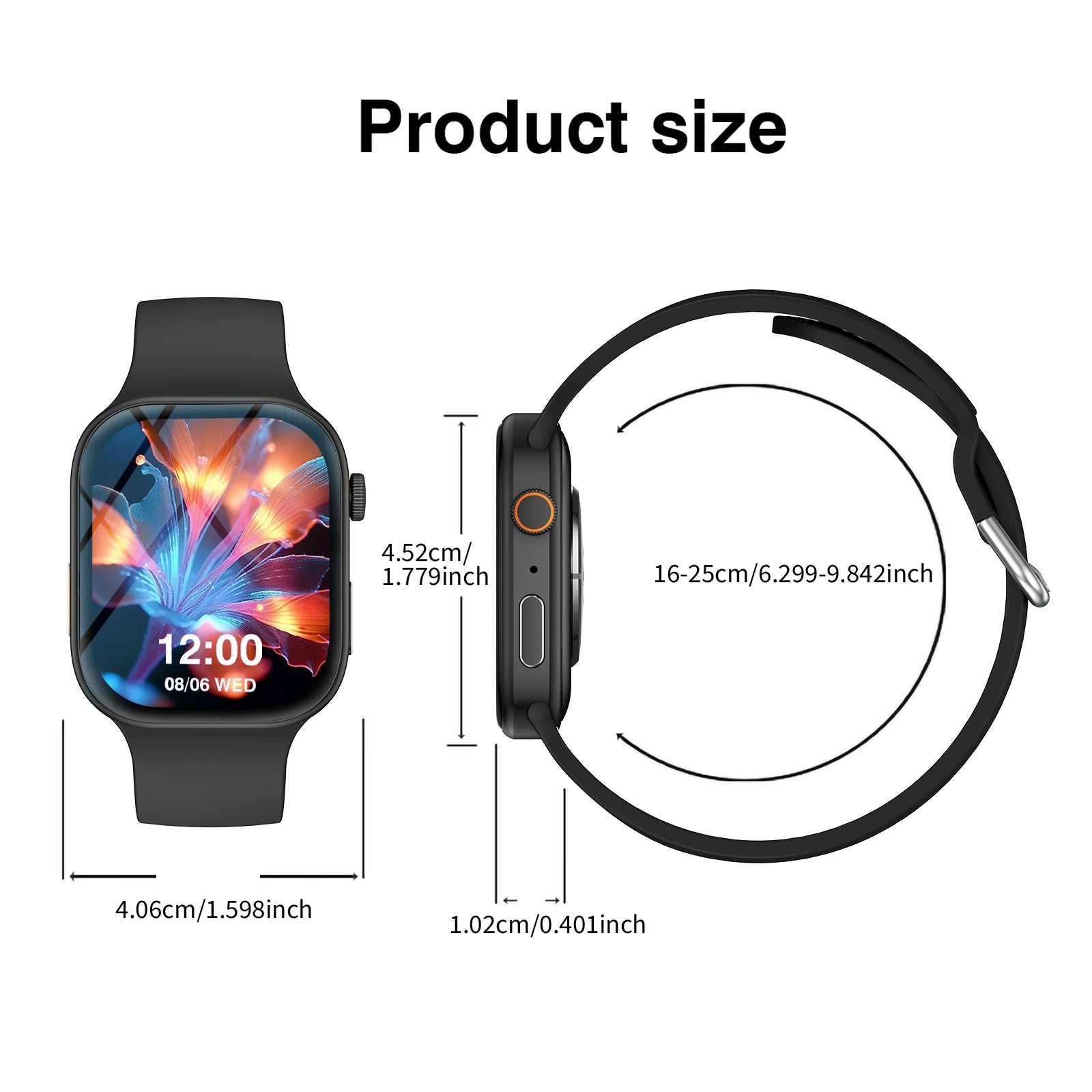 Smart Watch Bluetooth Call Message Display Fitness Monitoring Bracelet Christmas Gift Suitable for Android iPhone