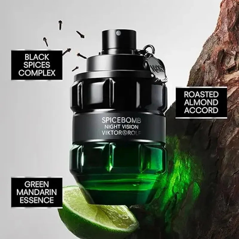 Viktor&Rolf Spicebomb Nightvision Toilette Cálido Picante Fresco Colonia Para Hombre Con Notas Bergamota Cítrica Especias 90ML