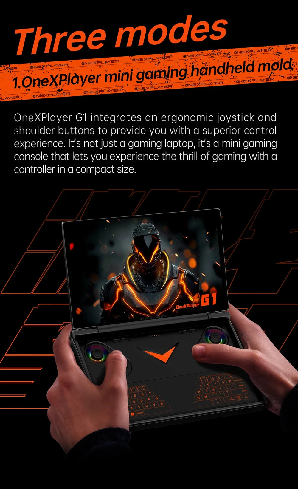 OneXPlayer G1 8.8" AMD Ryzen AI 9 HX 370 Handheld Gaming Console 2-in-1 Laptop Portable UMPC with Magnetic Keyboard