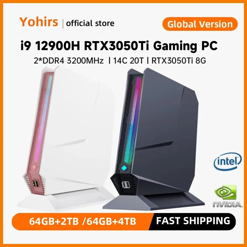 Mini PC Gamer 13th Gen InteI i9 13900H 12900H RTX4060 8G i7 12700H RTX3050 8G PCIE4.0 2xDDR5 Win11 Desktop Computer 3x4K WiFi6