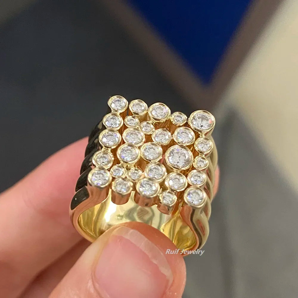 Ruif Customization Special Design 9k Gold Moissanite Rings  for Woman and Men  Jewelry High Quality Party Wedding Gift