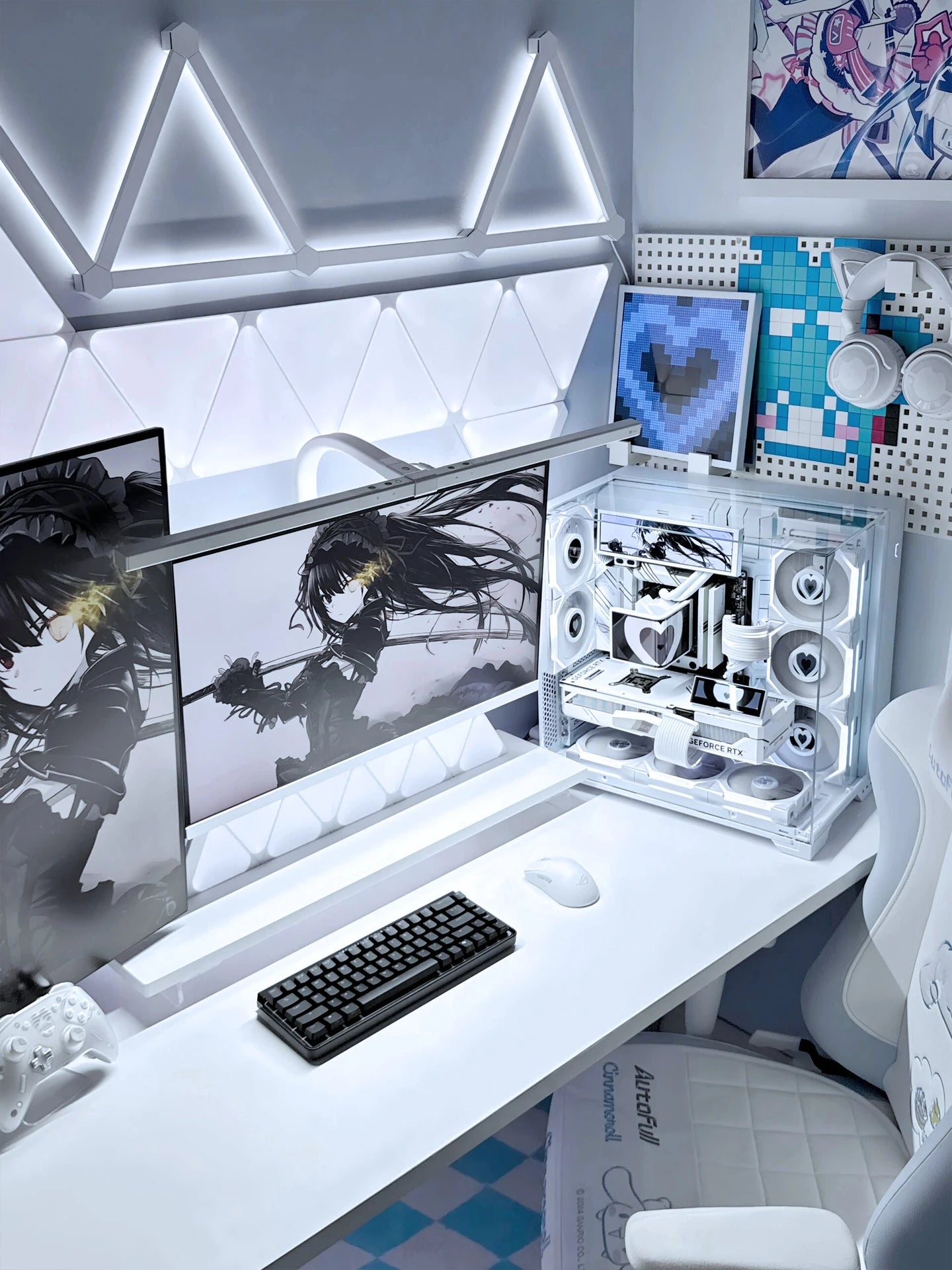 Pure white high-end sea view room computer host 9800X3D 5080 appearance desktop