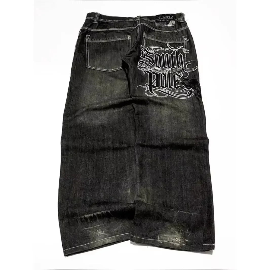American Retro Horror Blood Hand Halloween Jeans Men's and Women's Y2K New Popular Harajuku Hip-Hop Gothic Loose Street Clothes