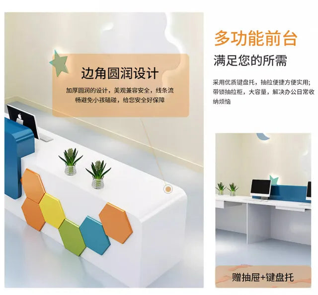 Beauty Institution Reception Desk Kindergarten Children Paradise Checkout Page Early Education Luxury Mostrador Unique Furniture