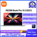 Xiaomi Laptop Redmi Book Pro 16 2025 Ultra 7 255H/Ultra 5 225H Intel Arc Graphics 32GB LPDDR5X 1T SSD 16-inch 165 Hz 3.1K Screen