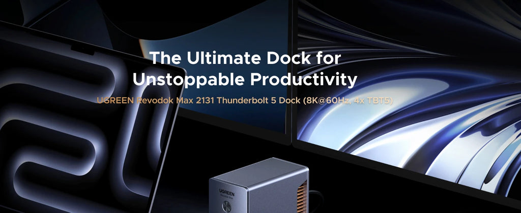 UGREEN Thunderbolt 5 Docking Station 8K60Hz 120Gbps 2.5GbE RJ45 SD&TF 3.5mm for MacBook Laptop Dell XPS Razer Blade 18 USB-C HUB