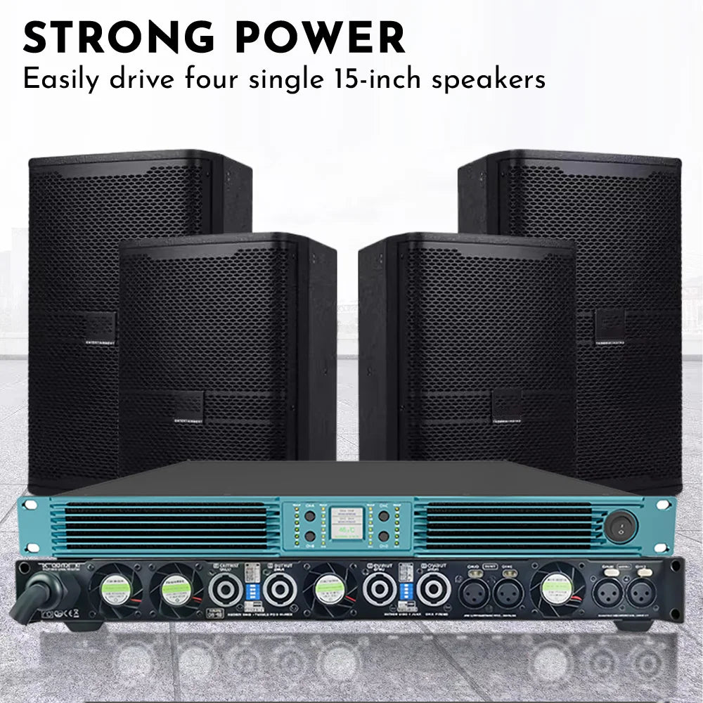 ShennDare K430 Professional Digital High-Power Amplifier 2Ohm 4x6500W Stable Operation DJ Subwoofer Amplifier Speaker Class D
