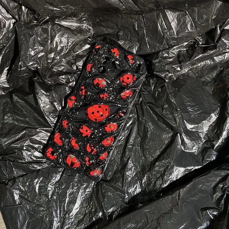 Naruto peripheral Sasuke Sharingan Itachiiiphone16proamx mobile phone case animation handmade luminous Sasuke mobile phone case