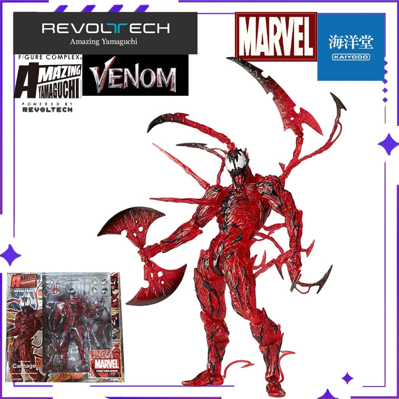 KAIYODO Original Authentic [Evoltech] Amazing Yamaguchi MARVEL  · Agent Venom VENOM/ CARNAGE Mobile Doll Model Handmade Toy Gift