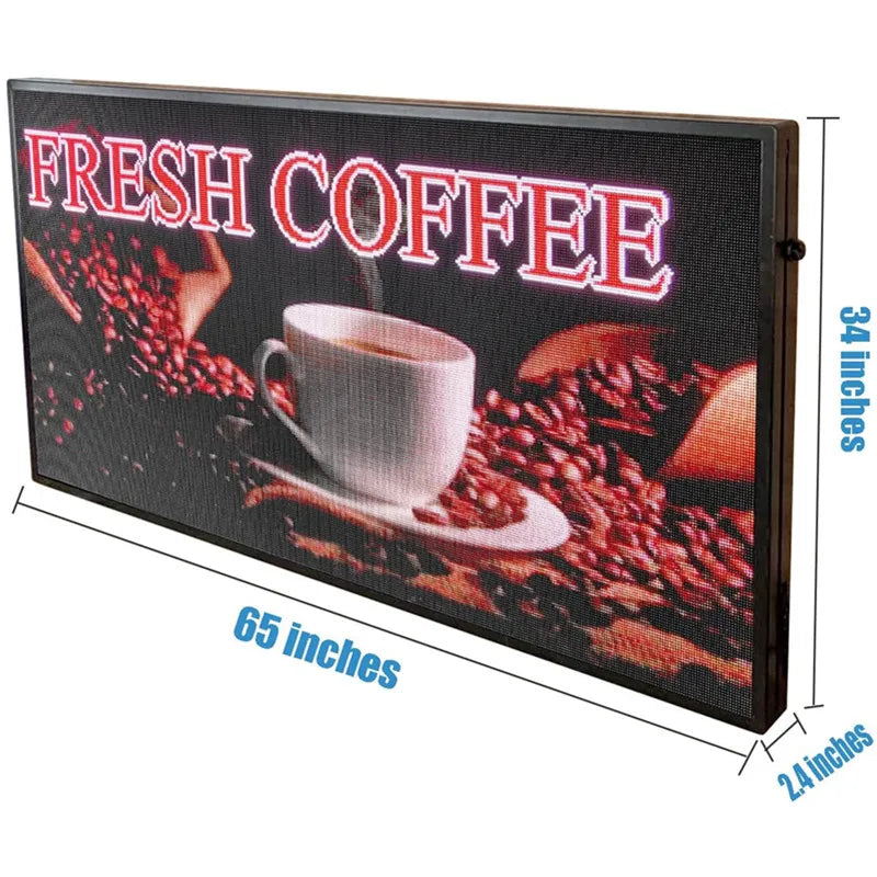 P5 Programmable LED Sign 65" x 33" For Outdoor With Waterproof IP45 LED Display Screen WiFi+USB LED Scrolling Message Board