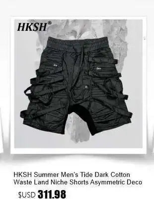 HKSH Men New RO High Street Double Line Zipper Cotton Jeans Casual Long Denim Flare Pants Personalized Streetwear Fashion HK3908