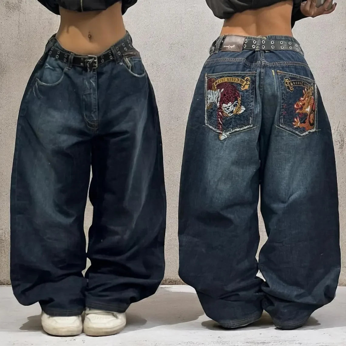 American Retro Horror Blood Hand Halloween Jeans Men's and Women's Y2K New Popular Harajuku Hip-Hop Gothic Loose Street Clothes