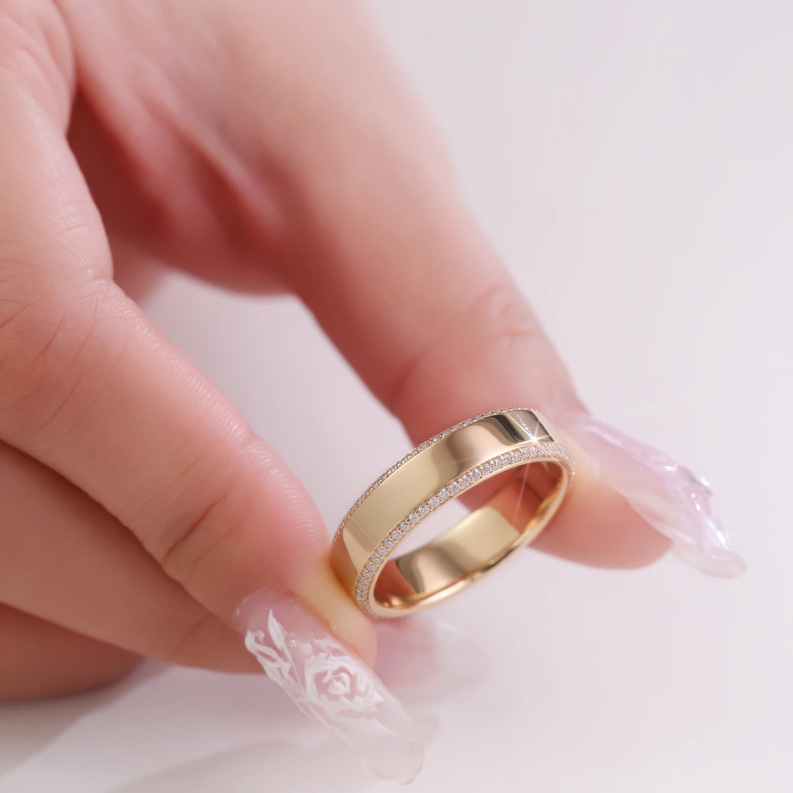 Provence Luxury Wedding Ring for Men 18kGold DEF/VS Lab Diamonds full band Eternity Ring cocktail ring Personalized Custom