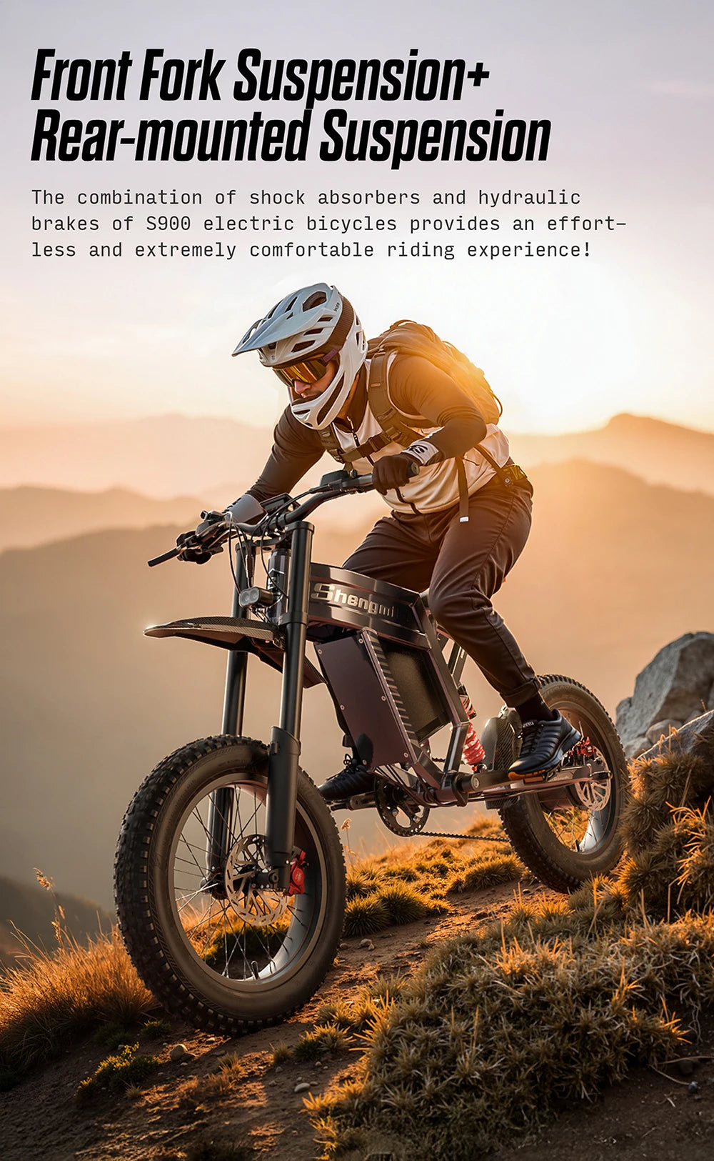 Powerful 20" Fat Tire E-Bike 1500W 60V 40MPH Electric MountainBike for Adventure