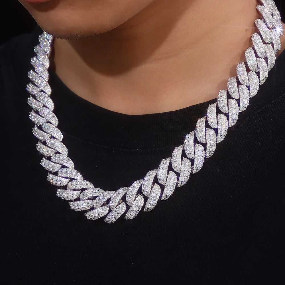 Luxury Tennis Necklace For Men Featuring Moissanite Suitable For Banquet Business Dinner And Prom Night