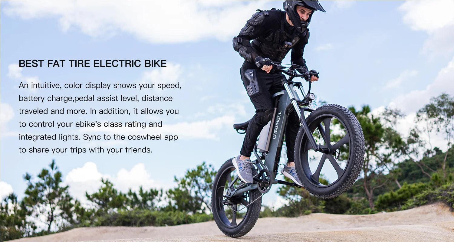COSWHEEL T26 Electric Bicycle 1500W Ebike Powerful motor 48V25AH lithium battery adult Electric Bike 26*4 Inch Fat Tire E-bike