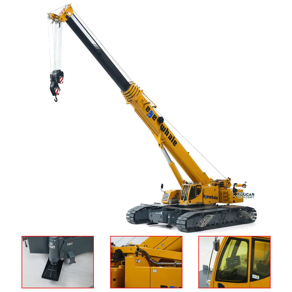 D1220 1:14 RC Hydraulic Telescopic Crawler Crane Heavy Duty Tracked Remote Control Crane Truck Construction Cars Machine Models