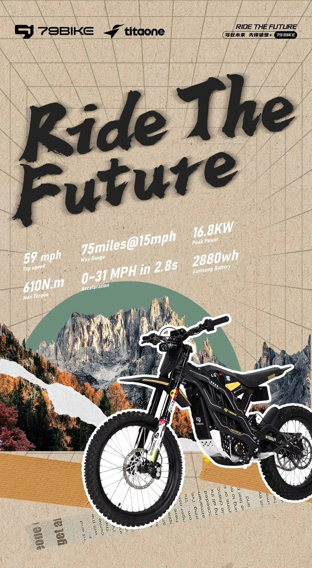 ATV&UTVHigh Power Falcon GT 16.8kW 95km/h Electric Off-Road Dirt Bike Motorcycle for 2025 72V Aluminum Alloy Frame