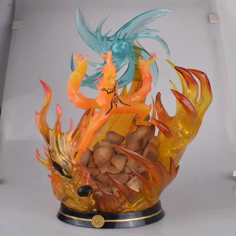 34cm New NARUTO Anime Figure Uchiha Sasuke Uzumaki Naruto PVC Model Scene Statue Desktop Ornaments Kids Birthday Gifts Toys