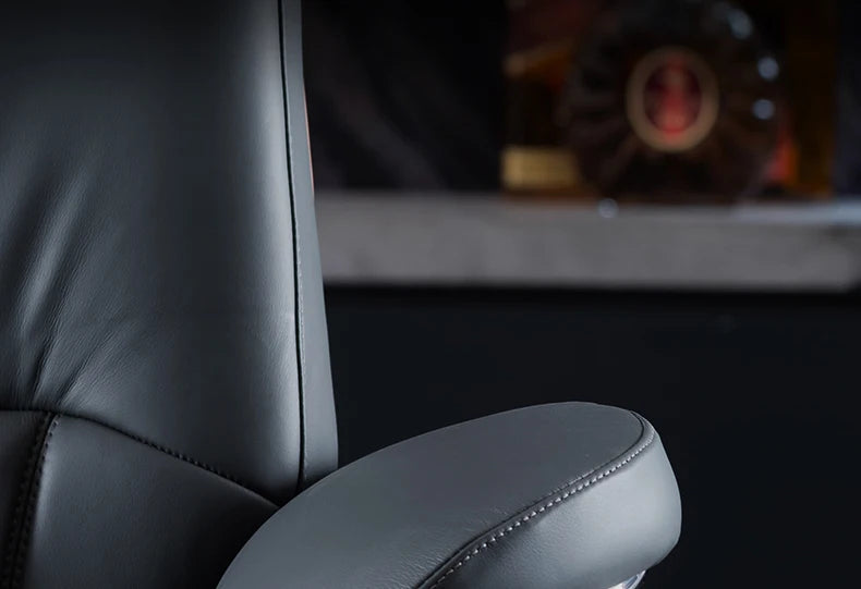 Italian Light Luxury Chiar Leather Boss Office Cowhide Comfortable President Chair Swivel Computer Silla Oficina Furniture