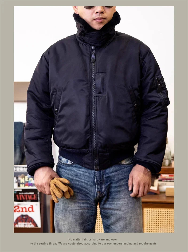Flight Red Tornado B-15C Jacket Heavy Duty Wool Insulated Coat Winter Men Windbreaker With Fur Collar 2026ss design