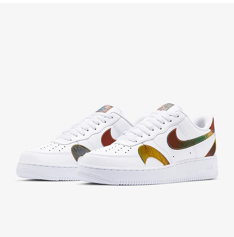 Nike genuine AF1 Air Force One colorful laser inverted hook men's sports board shoes CK7214-101