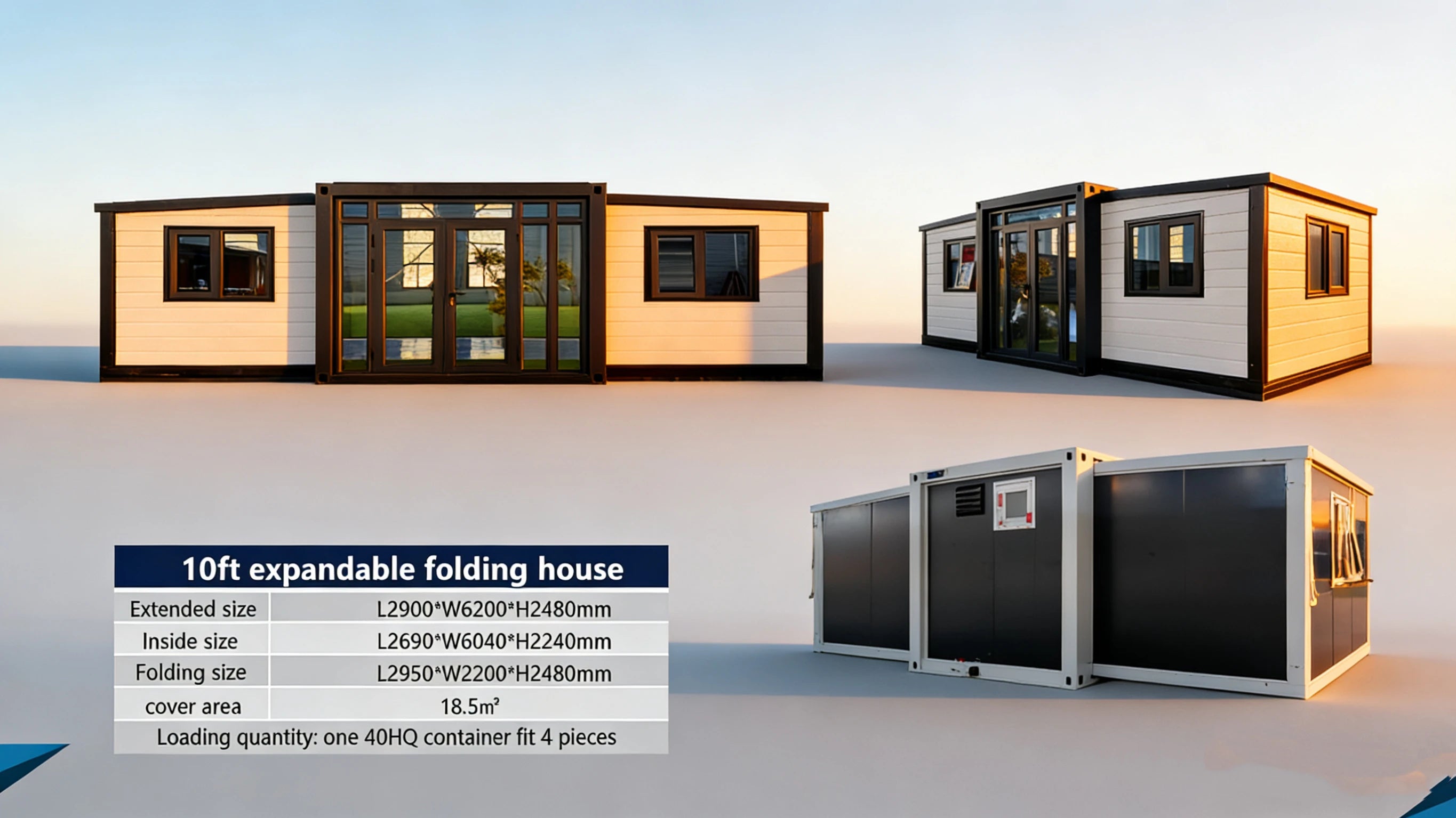 EBO Expandable Container House, Foldable Prefabricated House, Portable Modular House with Bathroom and Kitchen, Multipurpose