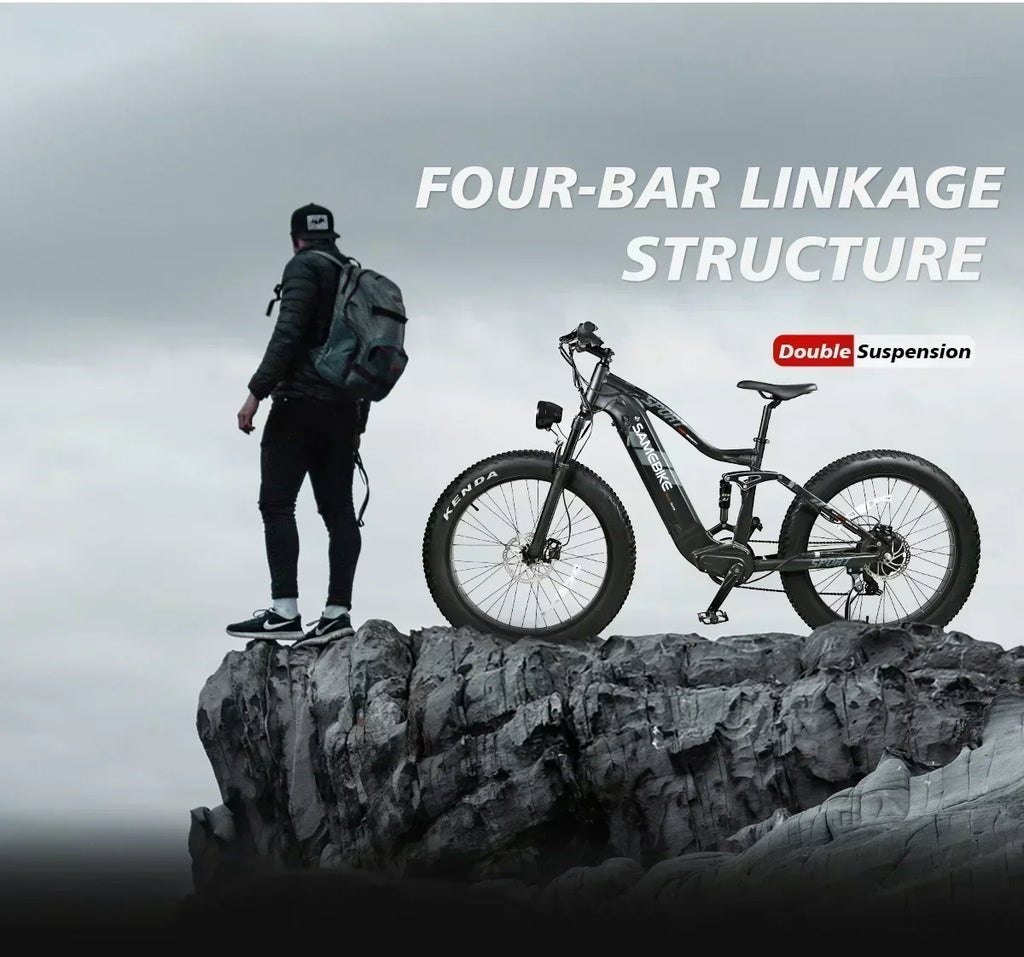 SAMEBIKE RS-A08 Electric Bike 1000W Motor 48V 17Ah Battery Hydraulic brake 26*4.0Inch Fat Tires Electric Bicycle Mountain E-bike