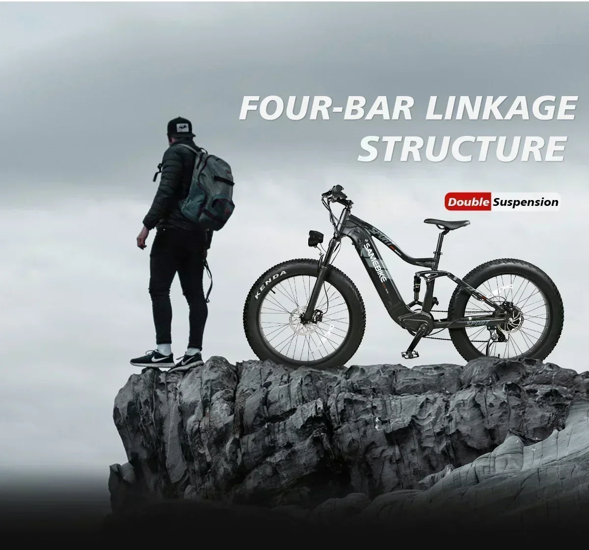 SAMEBIKE RS-A08 Electric Bike 1000W Motor 48V 17Ah Battery Hydraulic brake 26*4.0Inch Fat Tires Electric Bicycle Mountain E-bike
