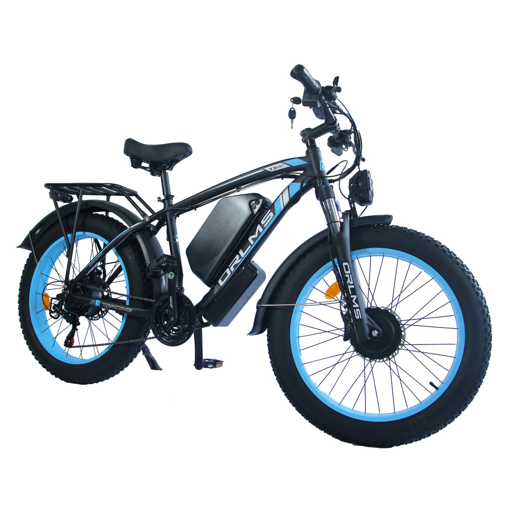 New Dual Motor 26" Electric Bike 3000W Peak E-Bike Bicycle  60V 25AH Fat Tyre