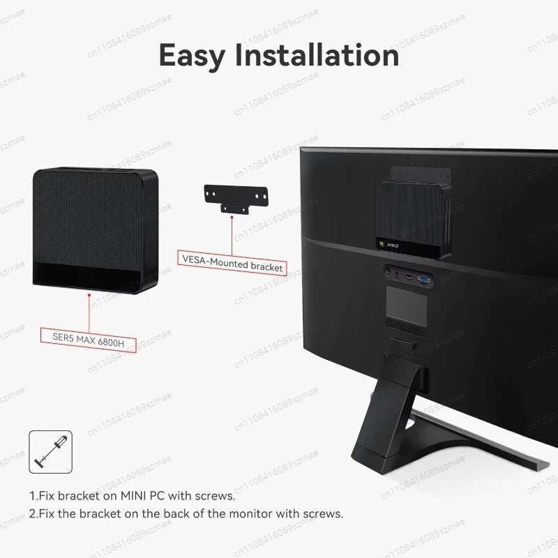 Ryzen 7 7735HS Mini PC, SER5 Max with 24GB LPDDR5 & 1TB PCIe SSD, WiFi 6 BT5.2, Triple 4K Display via HDMI/DP/USB-C