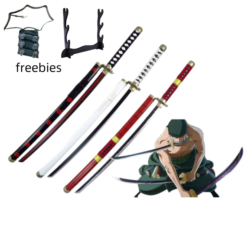 40incn Roronoa Zoro Katana Ninja Knife Sword Anime Cosplay Costume Zoro Real Size Japanese Katana Original Samurai Sabre Gift