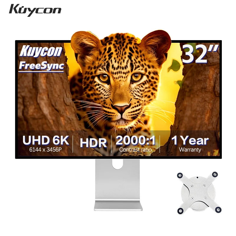 New Kuycon G32P 32-Inch Computer Monitor Eyecare Compective Gaming PC Display With Lifting Rotary Stand High Refresh Rate Office