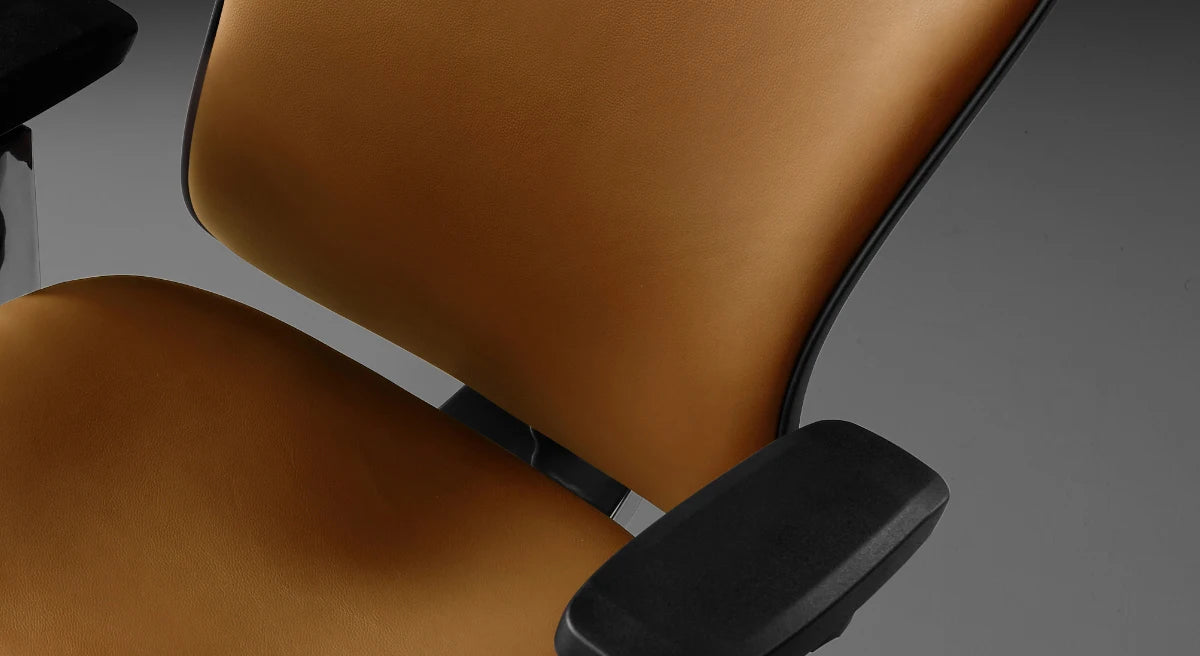 Luxury Modern Office Chair Wheels Orange Leather Computer Ergonomic Desk Chairs Recliner Swivel Sedia Ufficio Furniture