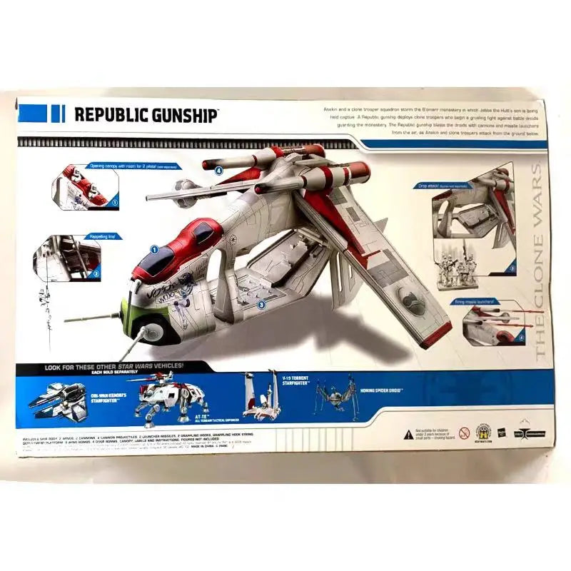 Original Hasbro Star Wars THE CLONE WARS REPUBLIC GUNSHIP Anime Figure Toy Model Collection