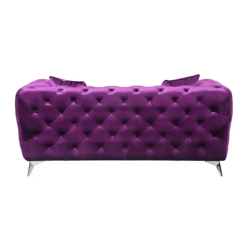 Purple Velvet Loveseat Sofa Chair, Elegant Two-Seater Couch for Living Room, Stylish Home Furniture, Cozy Seating Solution for