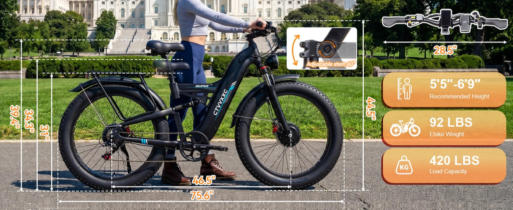 8000W Dual Motor Electric Bike for Adults, Ebike 55 MPH, 52V 30AH, E-Bike 120Miles, 26'' Fat Tire All Terrain E Bike for Men Wom