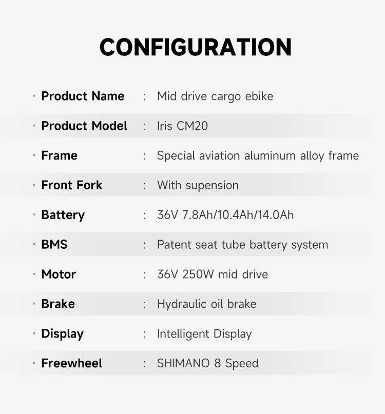 HOTTECH Factory Cheap Price Ebike Electric Cargo Bike 20 Inch 36V E Bike With Cargo