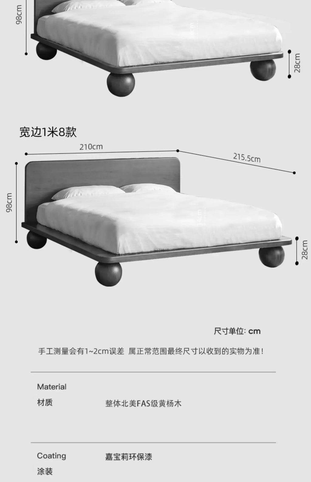 European Headboard Bed Frame Double Wood Elegant Nightstands Twin Bed Frame Queen Size Full Cama Moderno Lujo Home Furniture