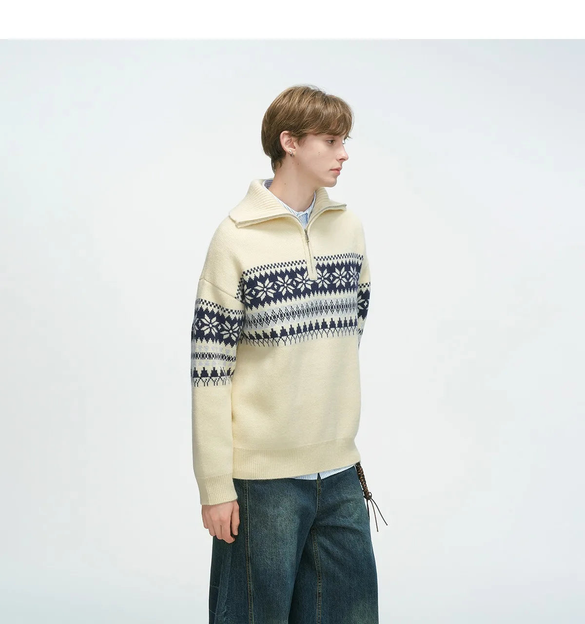 Fur Collar Pullovers Anime Mens Plaid Checkered Pattern Traditional Classic Autumn Winter Business Office School Preppy Style OL
