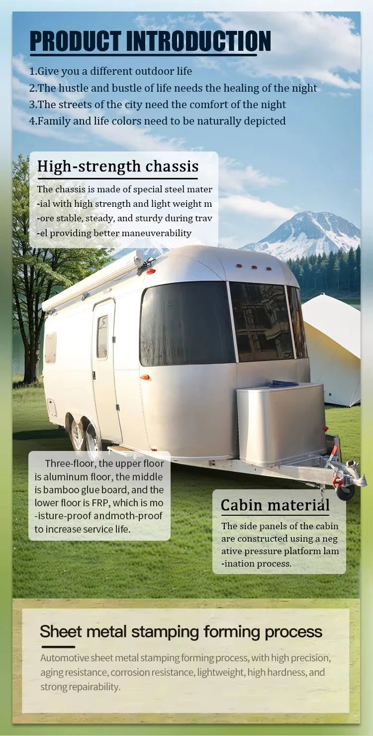 Customized New Design Offroad Aluminum 4x4 Camper Trailer Caravan Van Motorhome with Bathroom for Outdoor Camping