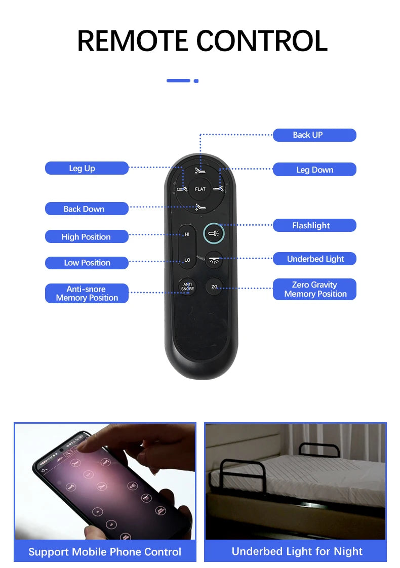 Quiet And Comfortable Electric Intelligent Adjustable Bed, Provide Comfortable Sleep Guarantee For People Who Often Stay Up Late
