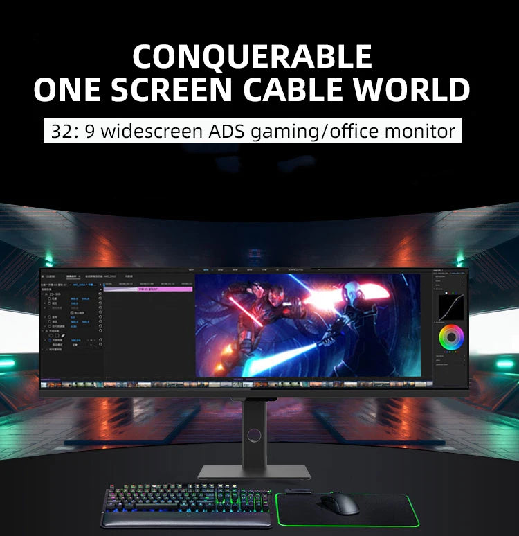 Lifting Rotatable 2k 1ms 44 Inch LCD LED Desktop Computer 120Hz Game Monitors 3840*1080 Gaming Monitor