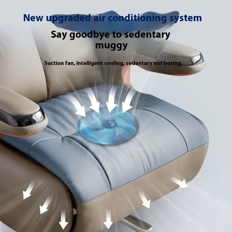 Heating Massage Office Chairs Ventilation Leather Relaxing Portable Desk Chair Recliner Nordic Comfy Silla Home Office