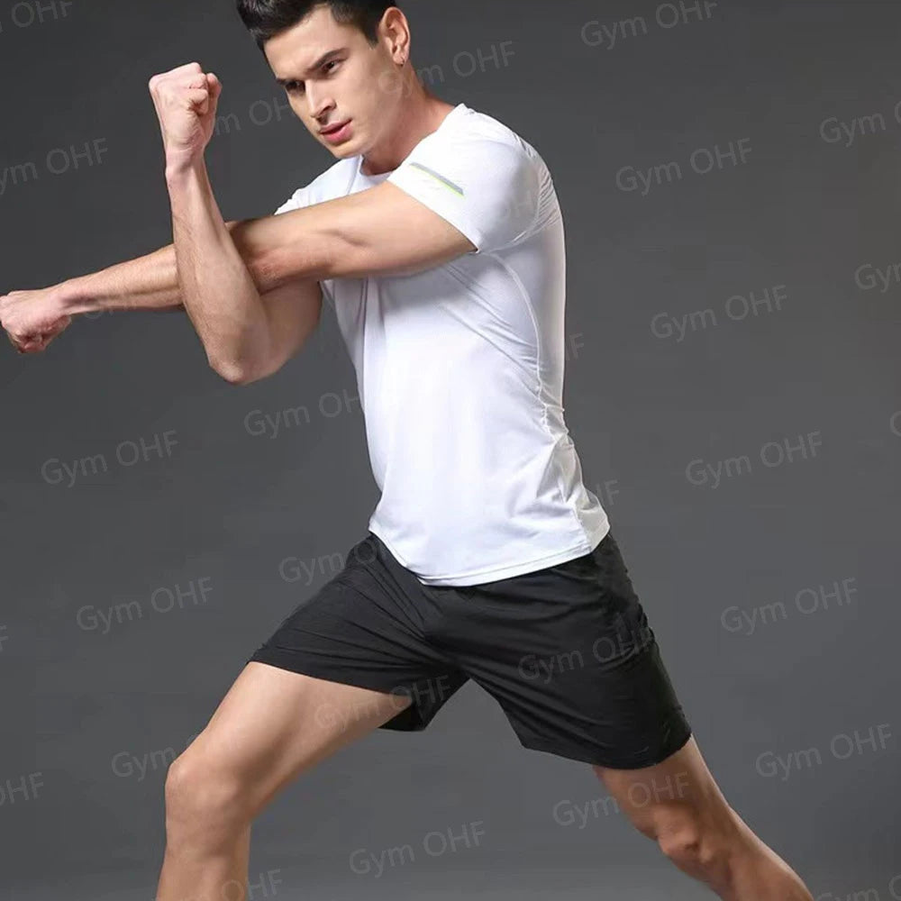 Anime Baki Sport Suits Runing Compression Shirt Shorts Sets Gym Fitness Jogging Training Rashguard Sportwear 2 in 1 Mens