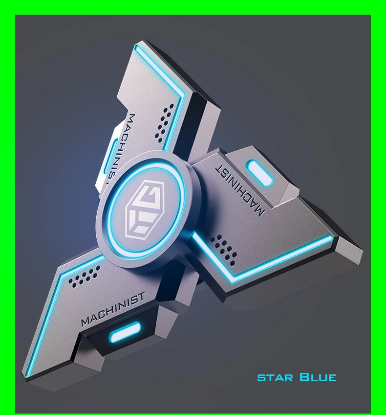 New Technology Smart Black Technology Fidget Spinner Metal Alloy Gyro Luminous Hand Stress Relief Toy Boy Adults Birtday Gifts