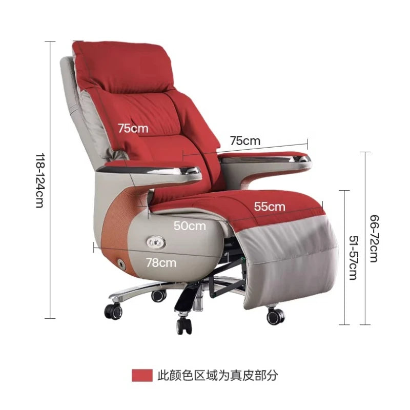 Luxury Electric Massage Executive Chair - Ergonomic Genuine Leather Gaming Office Desk Chair with Premium Design Furniture JT40