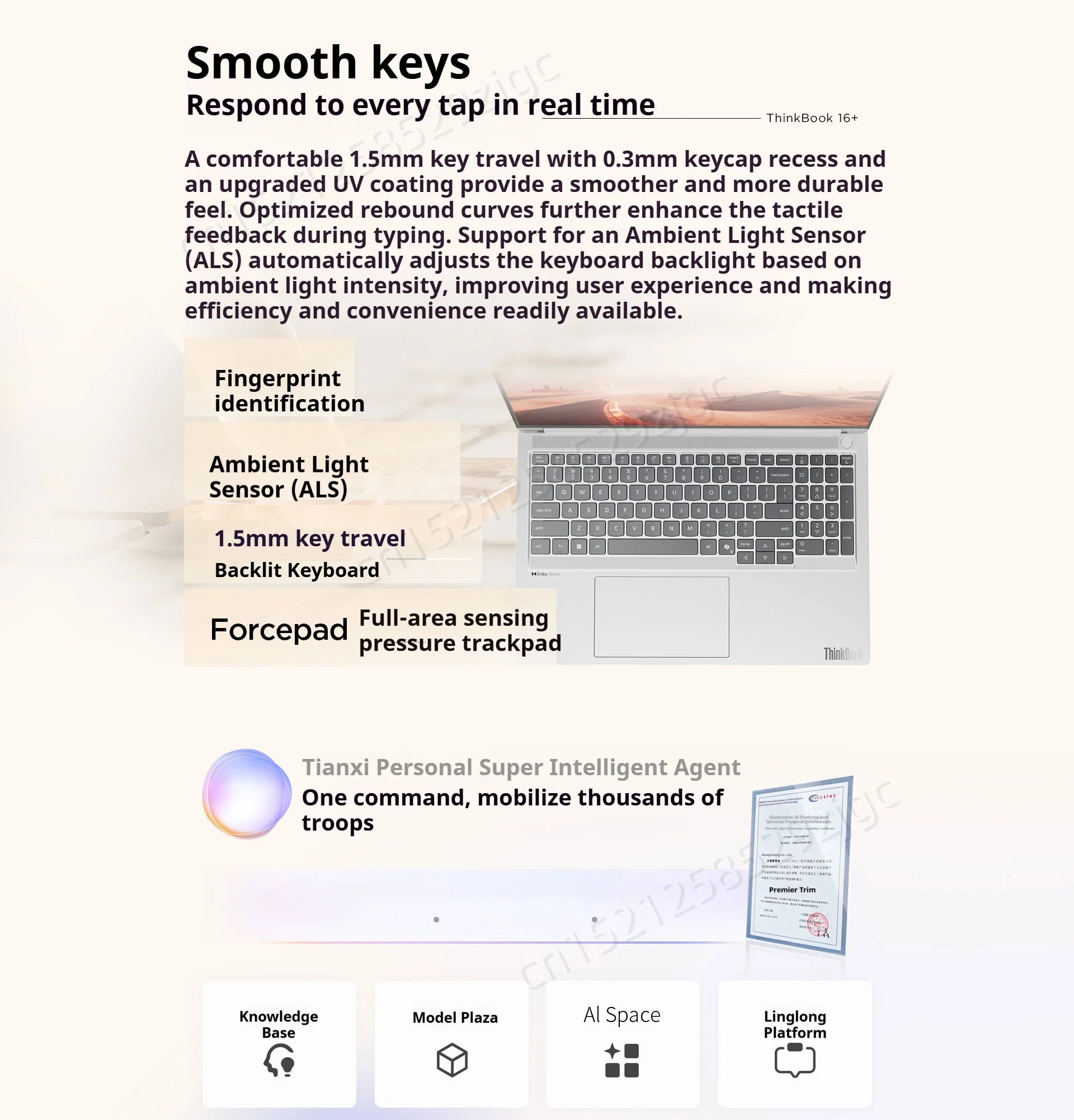 Lenovo ThinkBook 16+ Laptop 2026 Intel Ultra X7 358H Win 11Pro 32GB 1TB SSD Intel Arc B390 3.2K IPS Screen 165Hz Notebook PC