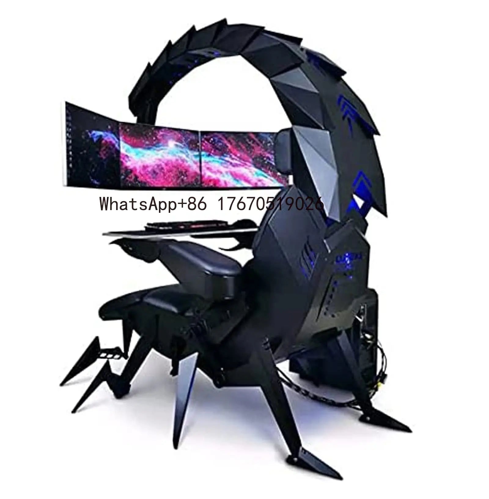 2026-Scorpion Zero Gravity Silla Support High Back Recliner Gamer Revolving Computer with Backrest Adjustable Gaming Chair